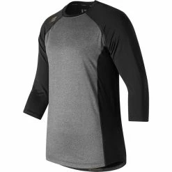 New Balance 3/4 Sleeve Baseball Compression Shirt - Black Gray