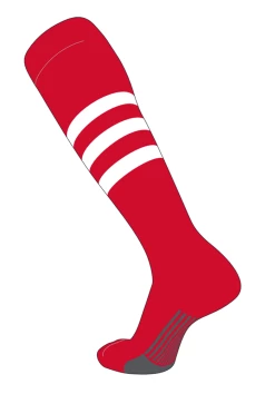 Twin City Dugout Knee High Socks - Red White