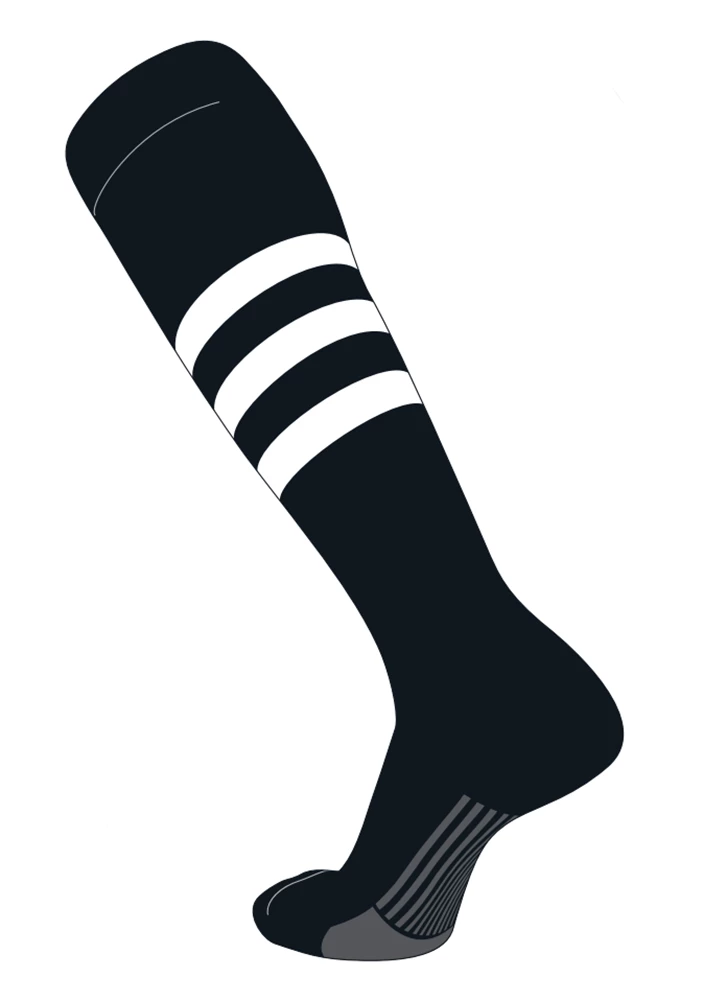Twin City Dugout Knee High Socks - Black White 1 Twin City Dugout Knee High Socks - Black White