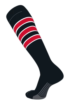 Baseball Apparel Sales Store 9 Twin City Dugout Knee High Socks - Black White Scarlet