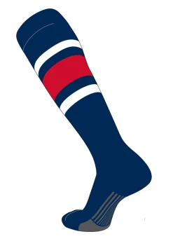 Twin City Dugout Knee High Socks - Navy White Scarlet