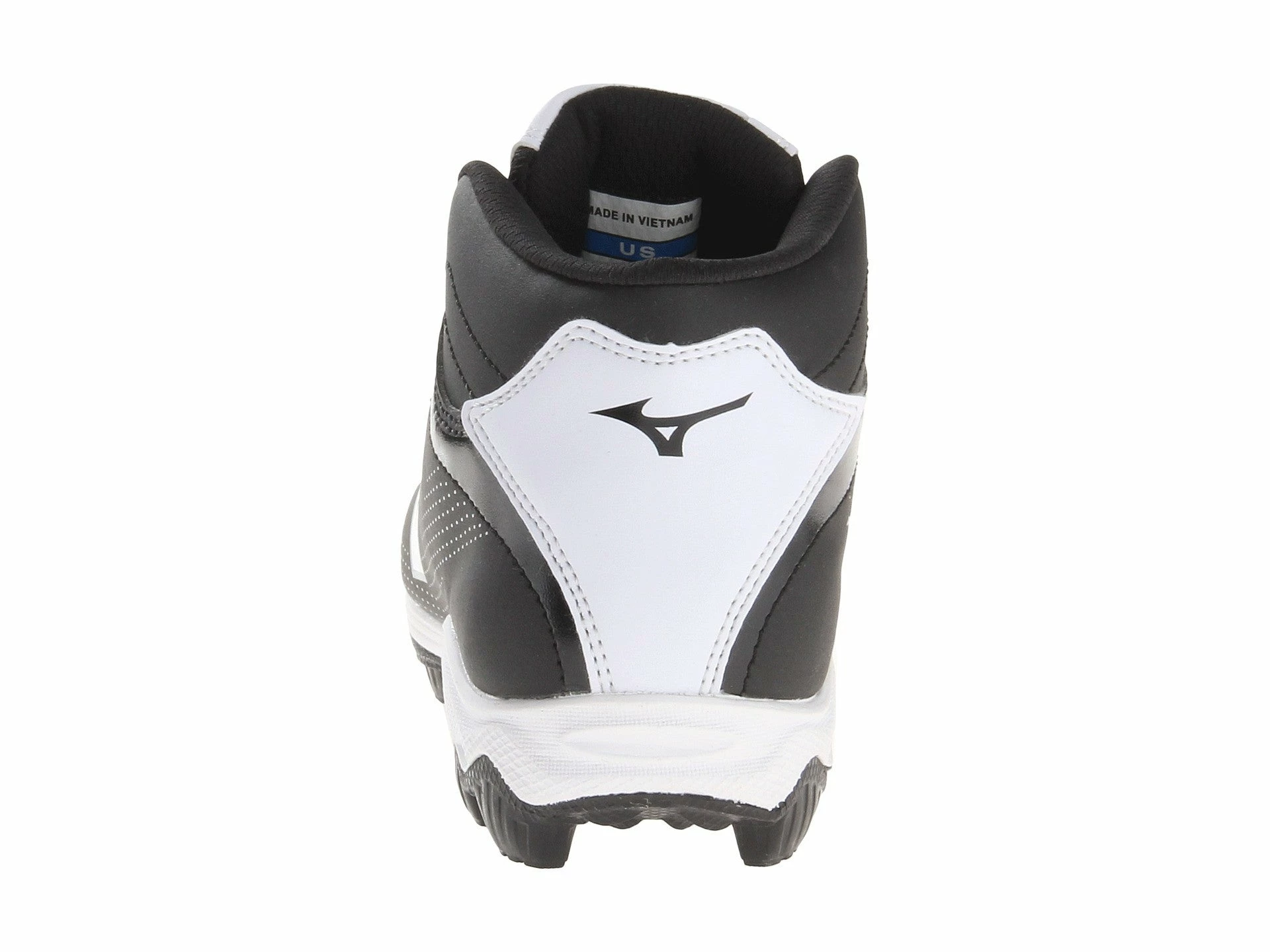 Mizuno 9 Spike Franchise 7 Mid Youth Molded Cleats - Black White 6 Mizuno 9 Spike Franchise 7 Mid Youth Molded Cleats - Black White - Image 6