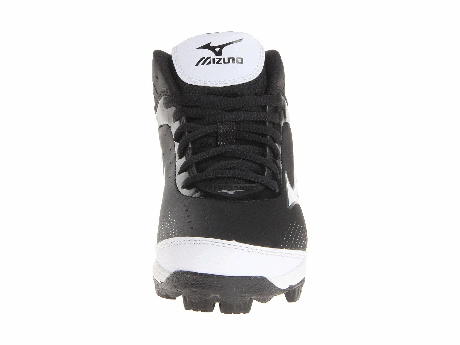 Mizuno 9 Spike Franchise 7 Mid Youth Molded Cleats - Black White 5 Mizuno 9 Spike Franchise 7 Mid Youth Molded Cleats - Black White - Image 5