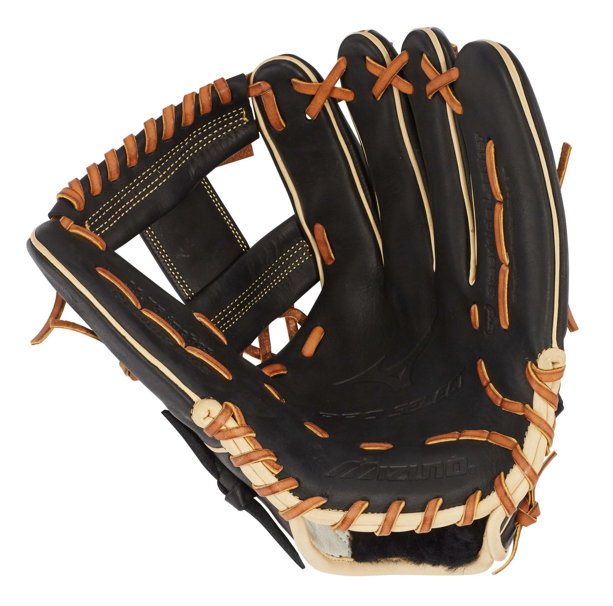 Mizuno Pro Select 11.75" Infield Glove GPS1BK-600S Shallow Pocket - Black 2 Mizuno Pro Select 11.75" Infield Glove GPS1BK-600S Shallow Pocket - Black - Image 2