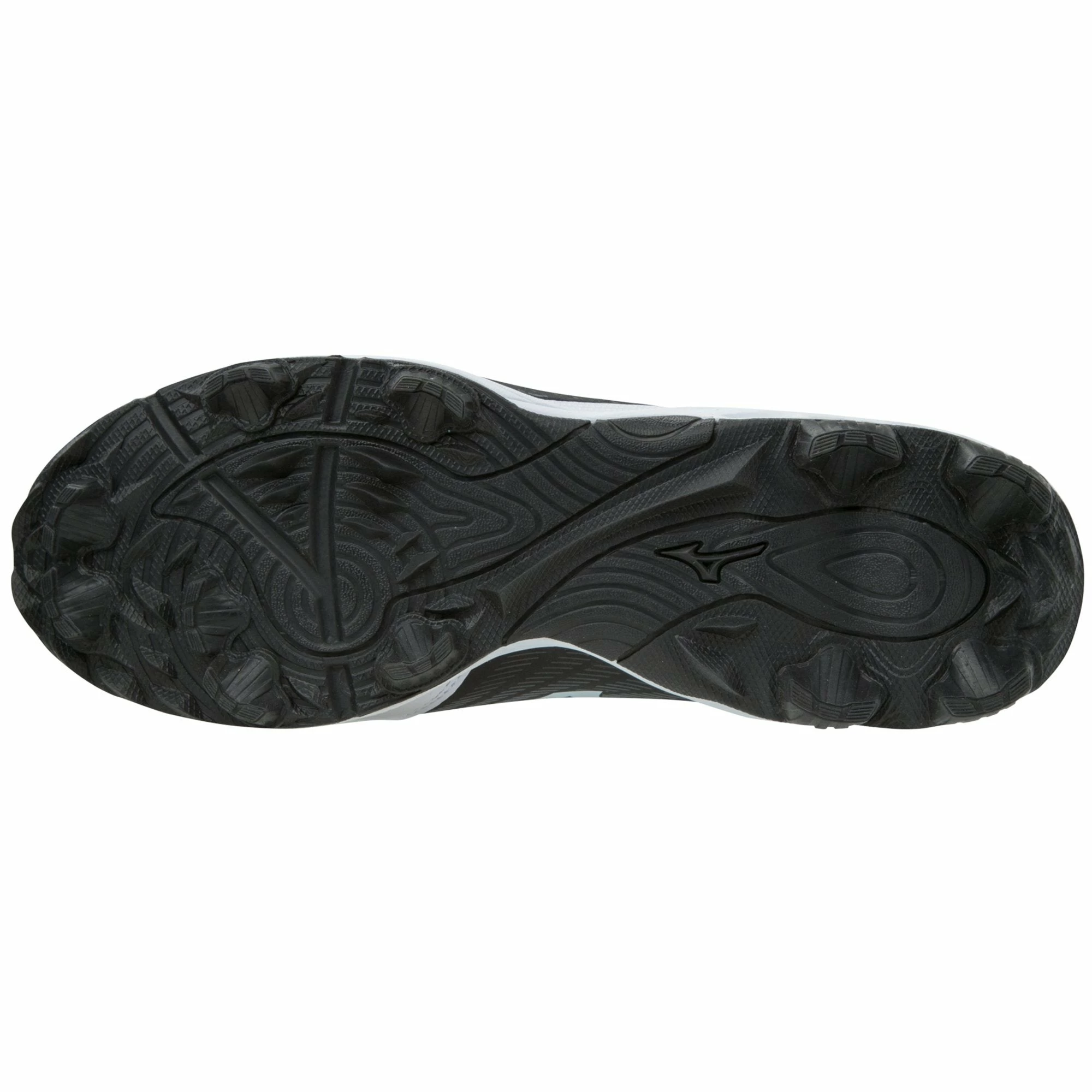 Mizuno Men's 9-Spike Advanced Franchise 9 Mid Molded Cleats - Black White 3 Mizuno Men's 9-Spike Advanced Franchise 9 Mid Molded Cleats - Black White - Image 3