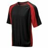 Mizuno 2 Color Mesh Short Sleeve Batting Jersey - Black-Red