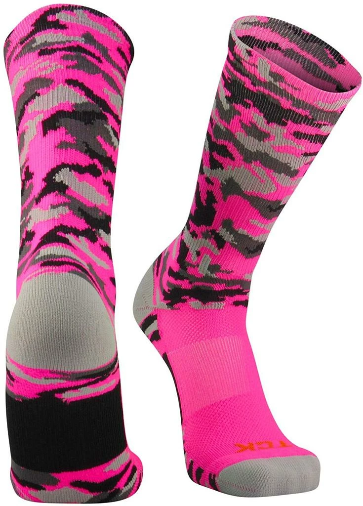 Twin City Woodland Camo Crew Socks - Hot Pink Camo 1 Twin City Woodland Camo Crew Socks - Hot Pink Camo