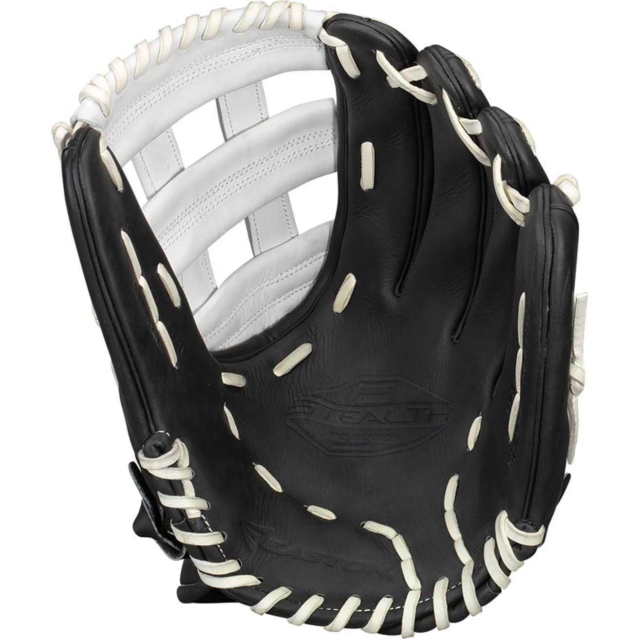 Easton Stealth Pro 12.75" FP Outfield Glove - Black White 2 Easton Stealth Pro 12.75" FP Outfield Glove - Black White - Image 2
