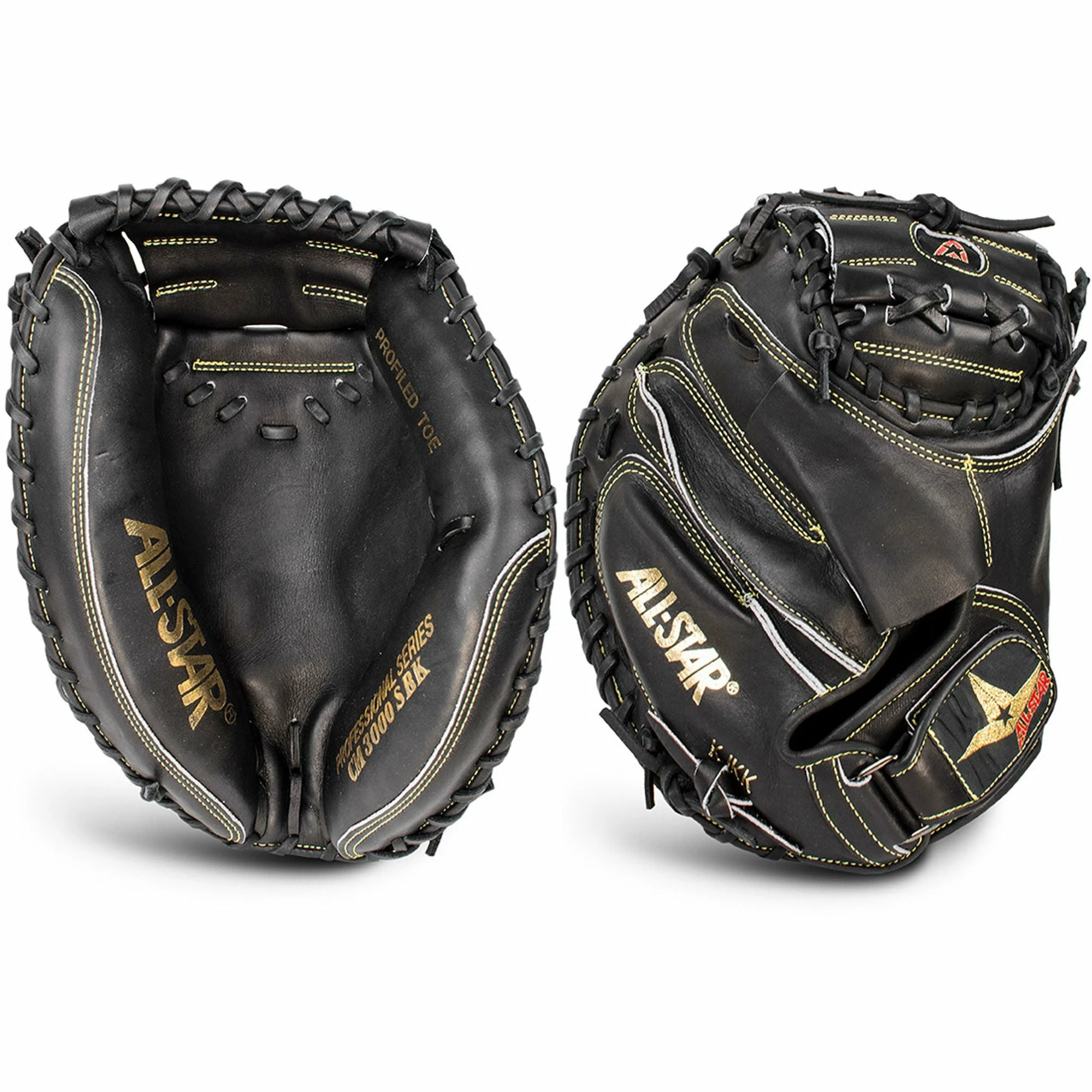 All-Star Pro-Elite Series 33.50" CM3000SBK-1 Catcher's Mitt - Black 3 All-Star Pro-Elite Series 33.50" CM3000SBK-1 Catcher's Mitt - Black - Image 3