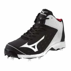 Mizuno 9-Spike Advanced Swagger 2 Mid Men's Metal Cleats - Black White