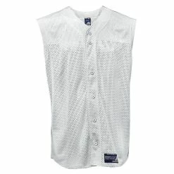Mizuno Full Button Mesh Sleeveless Jersey - White