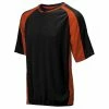 Mizuno 2 Color Mesh Short Sleeve Batting Jersey - Black-Orange