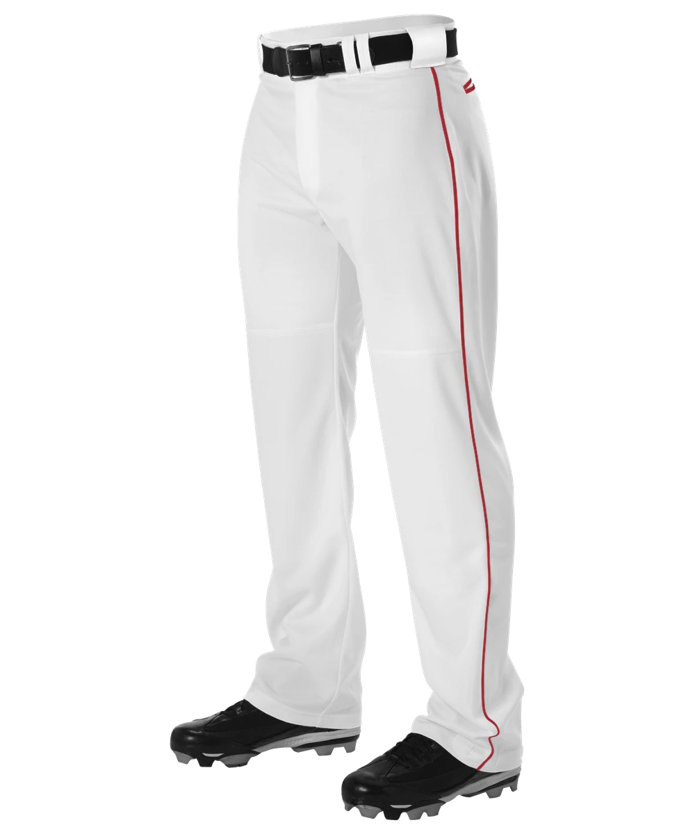 Alleson PWRPBP Adult Warp Knit Baseball Pant With Side Braid - White Scarlet 1 Alleson PWRPBP Adult Warp Knit Baseball Pant With Side Braid - White Scarlet