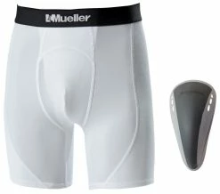 Mueller Adult Athletic Support Brief With Flex Shield Cup - Gray